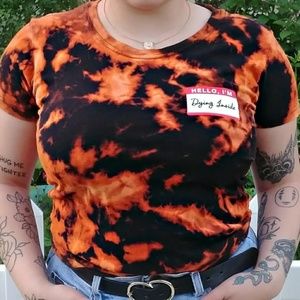 Reverse Tie Dye "Hello I'm Dying Inside" shirt